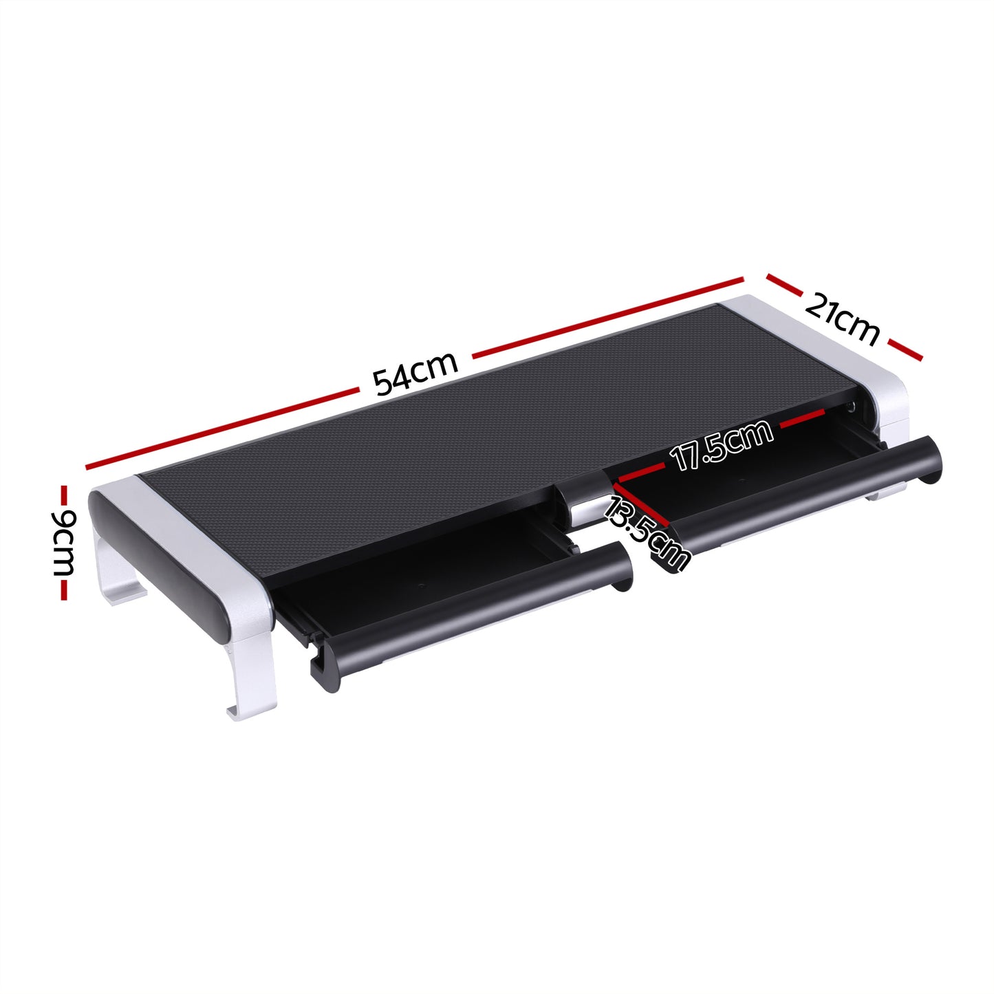 Artiss RGB Monitor Stand with USB Hub Desk Organiser Charging Stand Computer Stand Black - Image 2