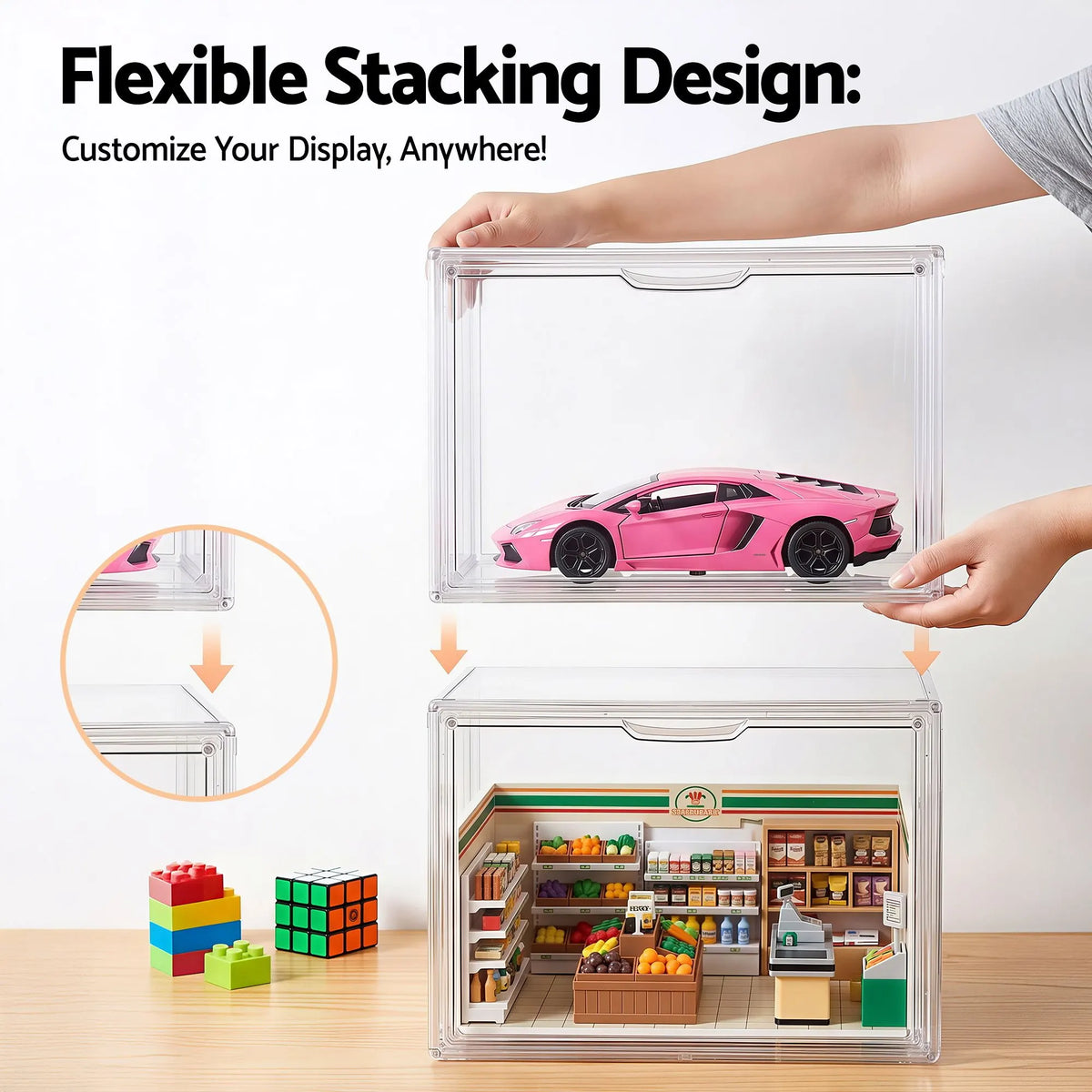 Artiss Clear Acrylic Display Case Box 2 Pack For Toys 54cm - Image 4