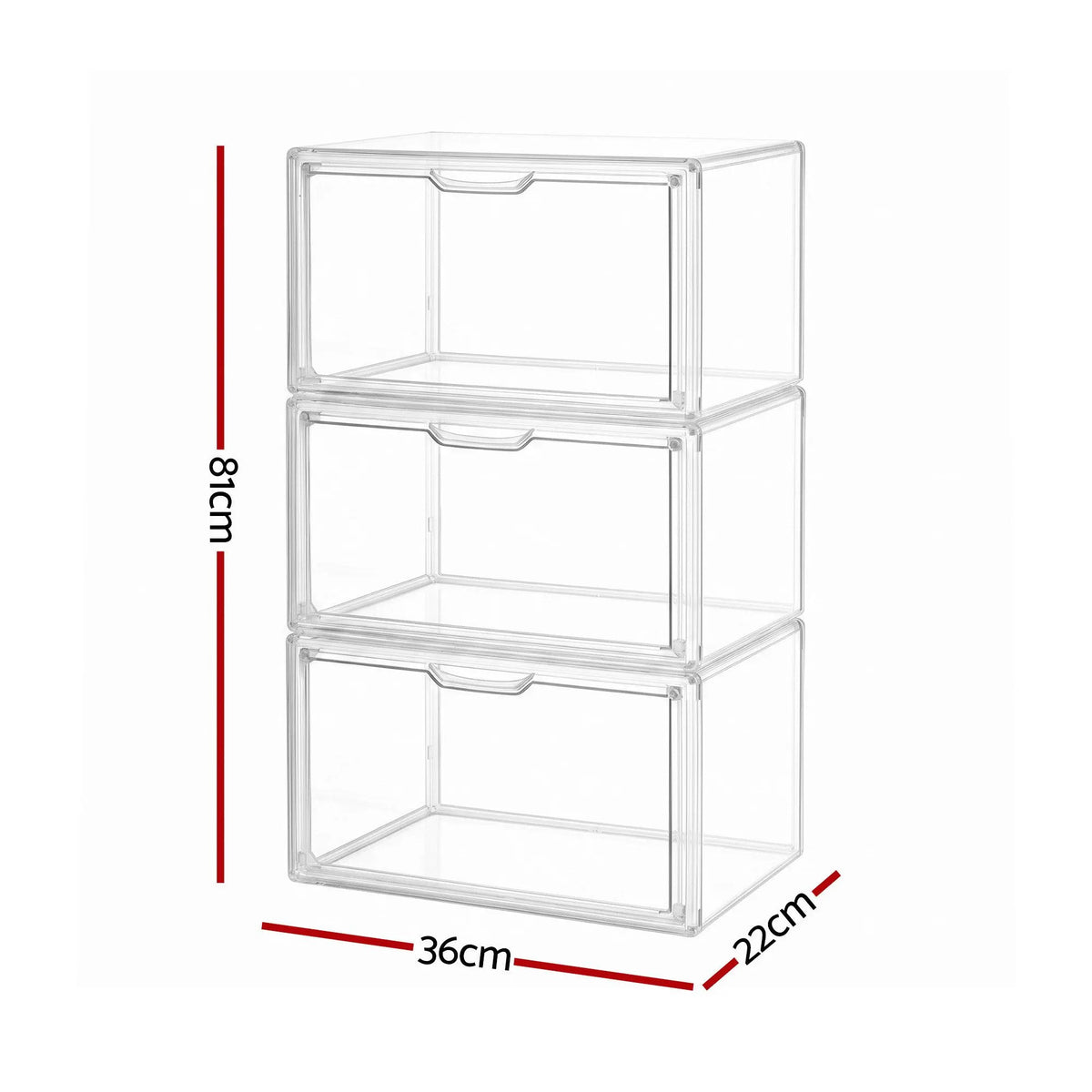 Artiss Clear Acrylic Display Case 3 Pack Toy Storage Box - Image 2