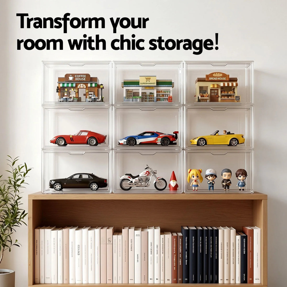 Artiss Clear Acrylic Display Case 3 Pack Toy Storage Box - Image 8