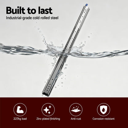 Giantz 2x Drawer Slides Full Extension Locking 227kg 1321-2642mm Length - Image 4
