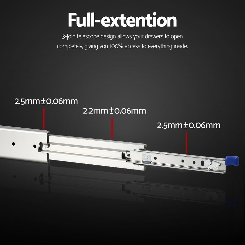 Giantz 2x Drawer Slides Full Extension Locking 227kg 1321-2642mm Length - Image 5