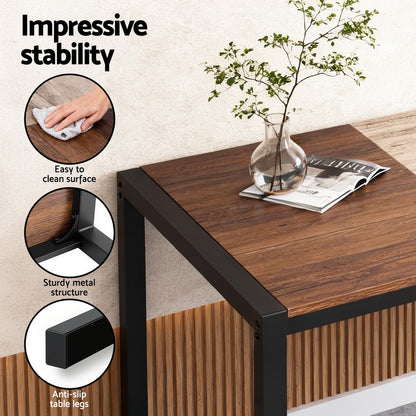 Artiss Dining Table and Chairs Set of 4 Bench Kitchen Furniture Rustic Brown - Image 6