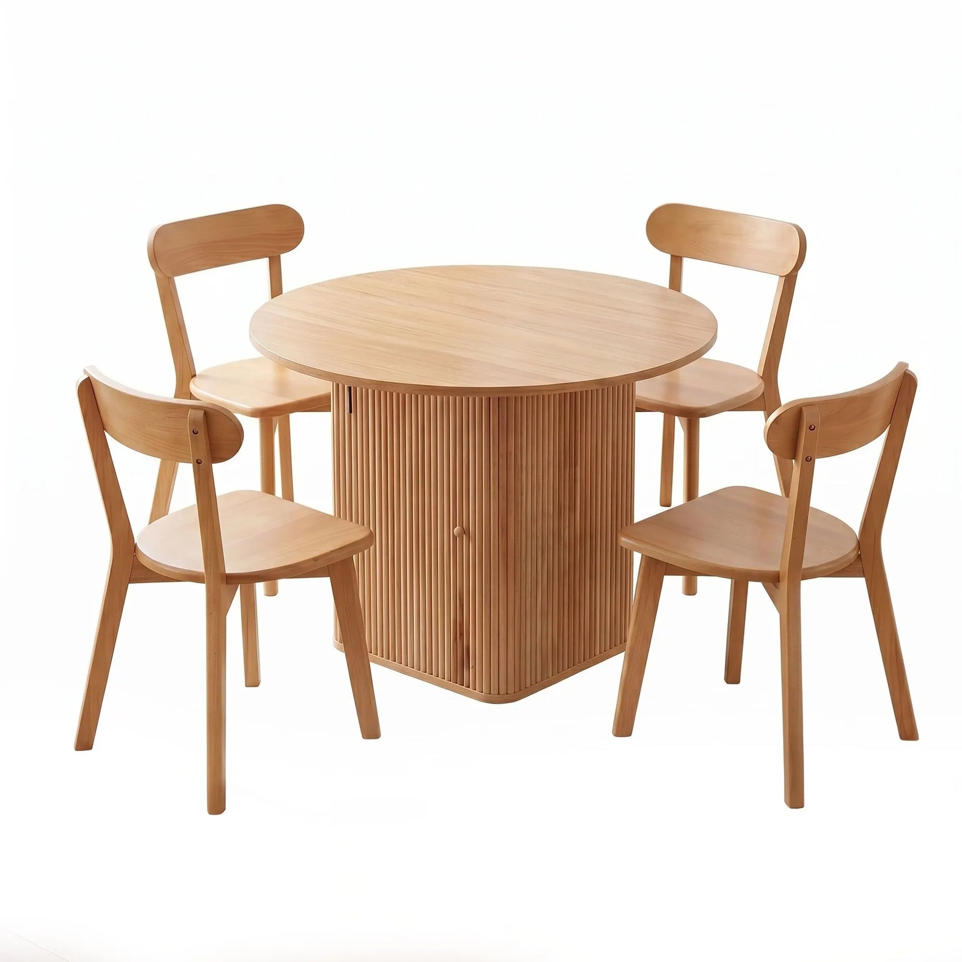 1 Artiss Dining Table and 4 Chairs Set Natural Timber