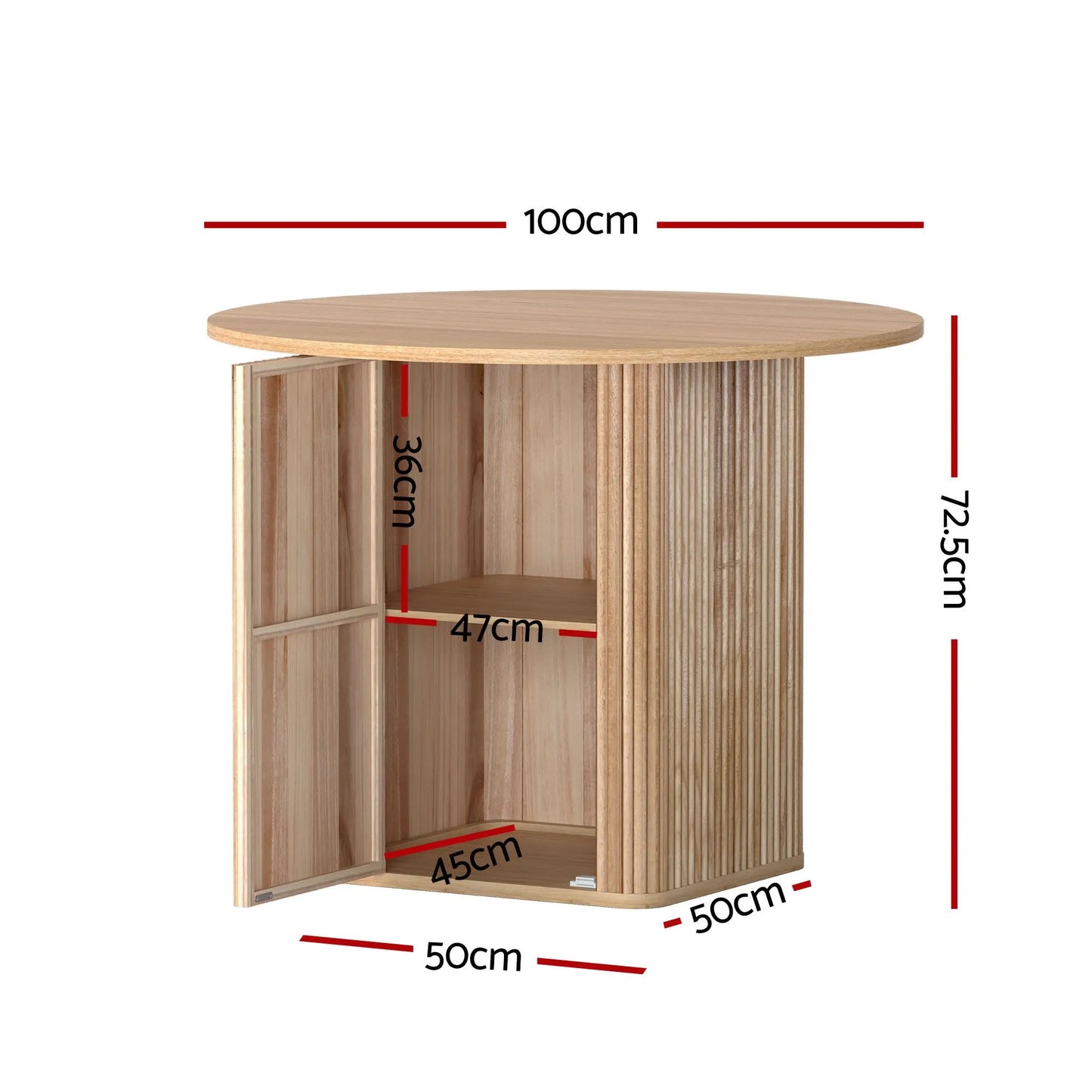 1 Artiss Dining Table and 4 Chairs Set Natural Timber - Image 2