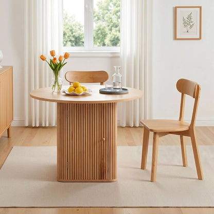 1 Artiss Dining Table and 4 Chairs Set Natural Timber - Image 8