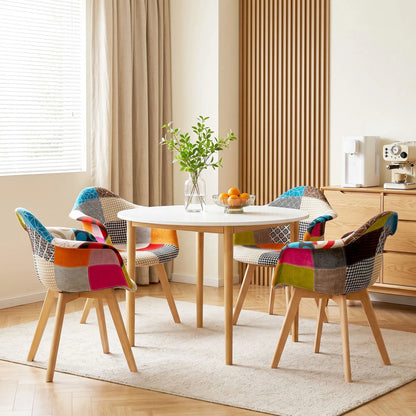 1 Artiss Dining Table and 4 Mid Century Chairs Set White - Image 4