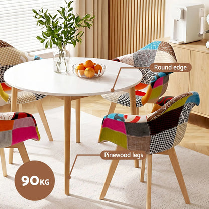 1 Artiss Dining Table and 4 Mid Century Chairs Set White - Image 5