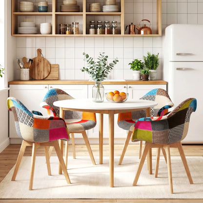 1 Artiss Dining Table and 4 Mid Century Chairs Set White - Image 7