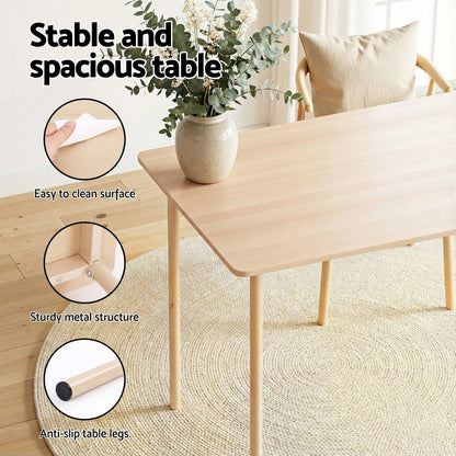 Artiss Dining Table and Chairs Set of 5 Compact Kitchen Furniture Natural Light Green - Image 7