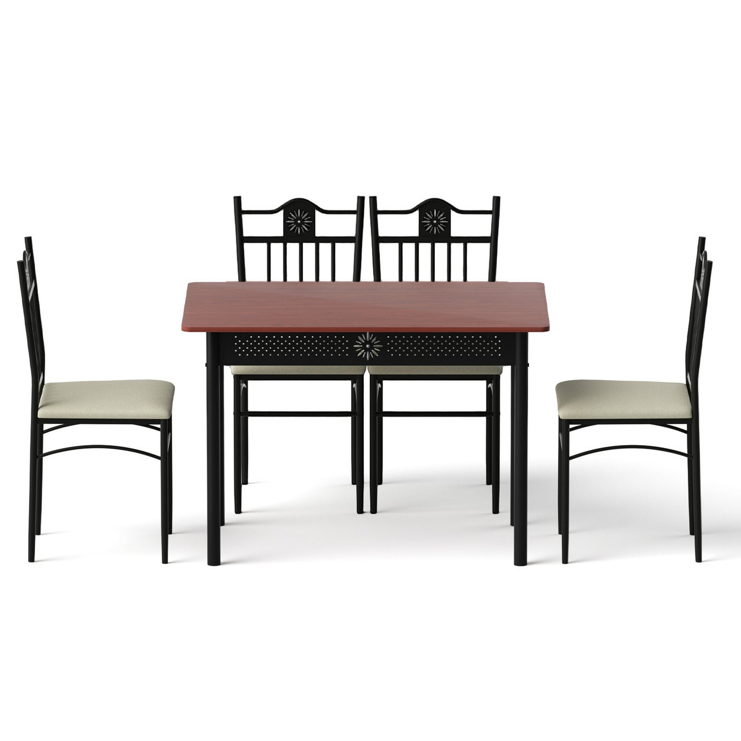 Artiss Dining Table and Chairs Set of 5 Compact Kitchen Furniture Upholstered - Image 3