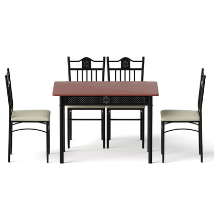Artiss Dining Table and Chairs Set of 5 Compact Kitchen Furniture Upholstered - Image 3