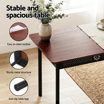 Artiss Dining Table and Chairs Set of 5 Compact Kitchen Furniture Upholstered - Image 6