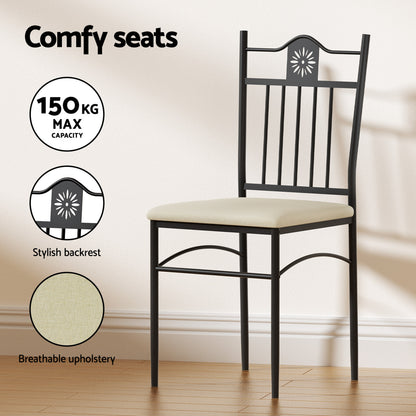 Artiss Dining Table and Chairs Set of 5 Compact Kitchen Furniture Upholstered - Image 7