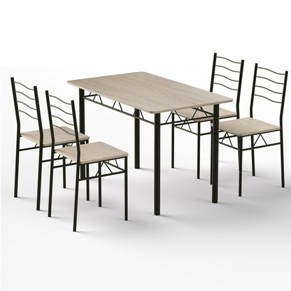 Artiss Dining Table and Chairs Set of 5 Compact Kitchen Furniture Modern Oak - Image 3