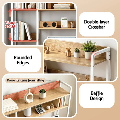 Artist Desk Organizer 2-Tier Desk Shelf 24cm Depth for Unblocked Monitor View Asymmetrical Desk Hutch Dorm for WFH & Gaming Heavy-Duty - Image 3