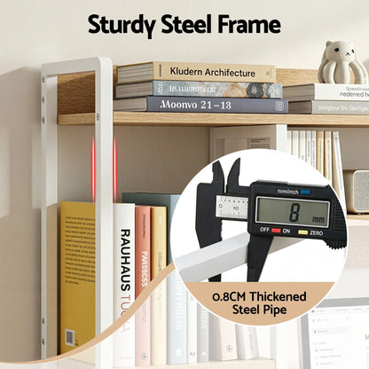 Artist Desk Organizer 2-Tier Desk Shelf 24cm Depth for Unblocked Monitor View Asymmetrical Desk Hutch Dorm for WFH & Gaming Heavy-Duty - Image 4
