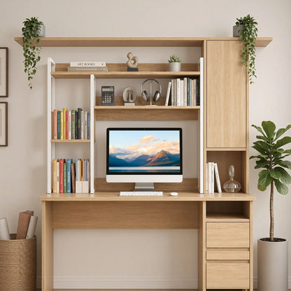 Artist Desk Organizer 2-Tier Desk Shelf 24cm Depth for Unblocked Monitor View Asymmetrical Desk Hutch Dorm for WFH & Gaming Heavy-Duty - Image 7