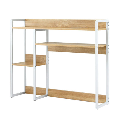 Artist Desk Organizer 2-Tier Desk Shelf 24cm Depth for Unblocked Monitor View Asymmetrical Desk Hutch Dorm for WFH & Gaming Heavy-Duty - Image 8