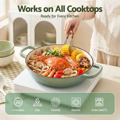 5-Star Chef 3.3L Enameled Cast Iron Dutch Oven Pot with Lid for Sourdough Bread Baking - Image 5