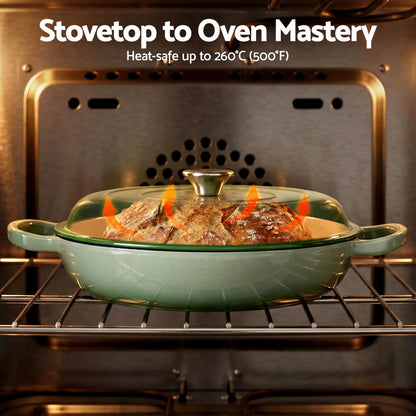5-Star Chef 3.3L Enameled Cast Iron Dutch Oven Pot with Lid for Sourdough Bread Baking - Image 6