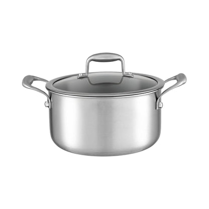 5-Star Chef 4.5L 24cm Stainless Steel Dutch Oven Pot with Lid and Stay-Cool Handle