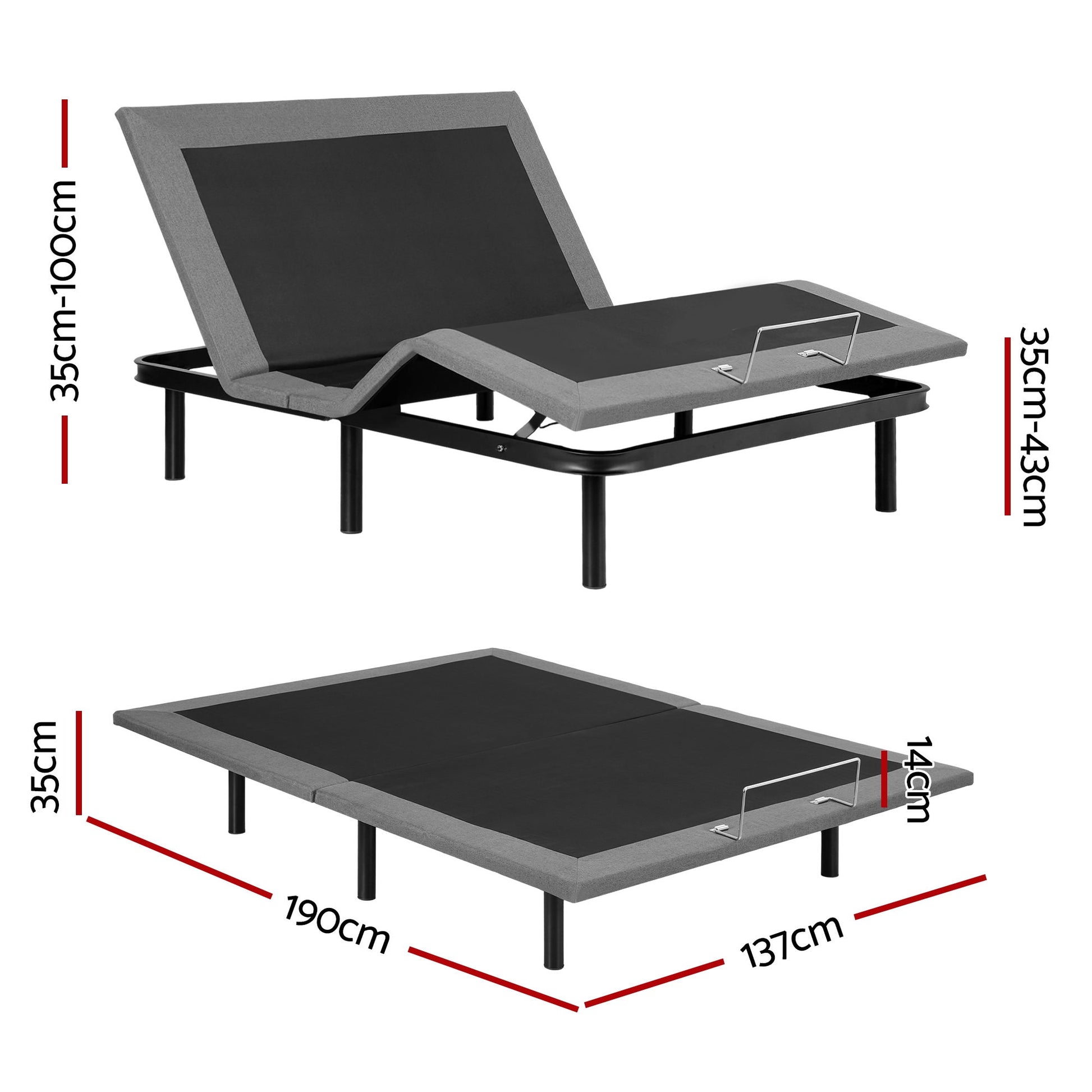 Artiss Adjustable Bed Frame Double Size Electric Bed Base Wireless Remote Control Zero Gravity Power Bed Foundation - Image 3