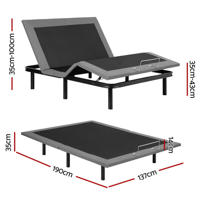 Artiss Adjustable Bed Frame Double Size Electric Bed Base Wireless Remote Control Zero Gravity Power Bed Foundation - Image 3