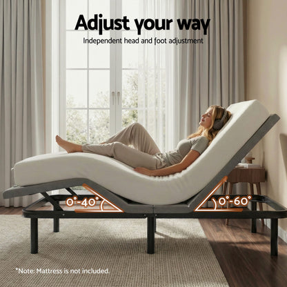 Artiss Adjustable Bed Frame King Size Electric Bed Base Wireless Remote Control Zero Gravity Power Bed Foundation - Image 5