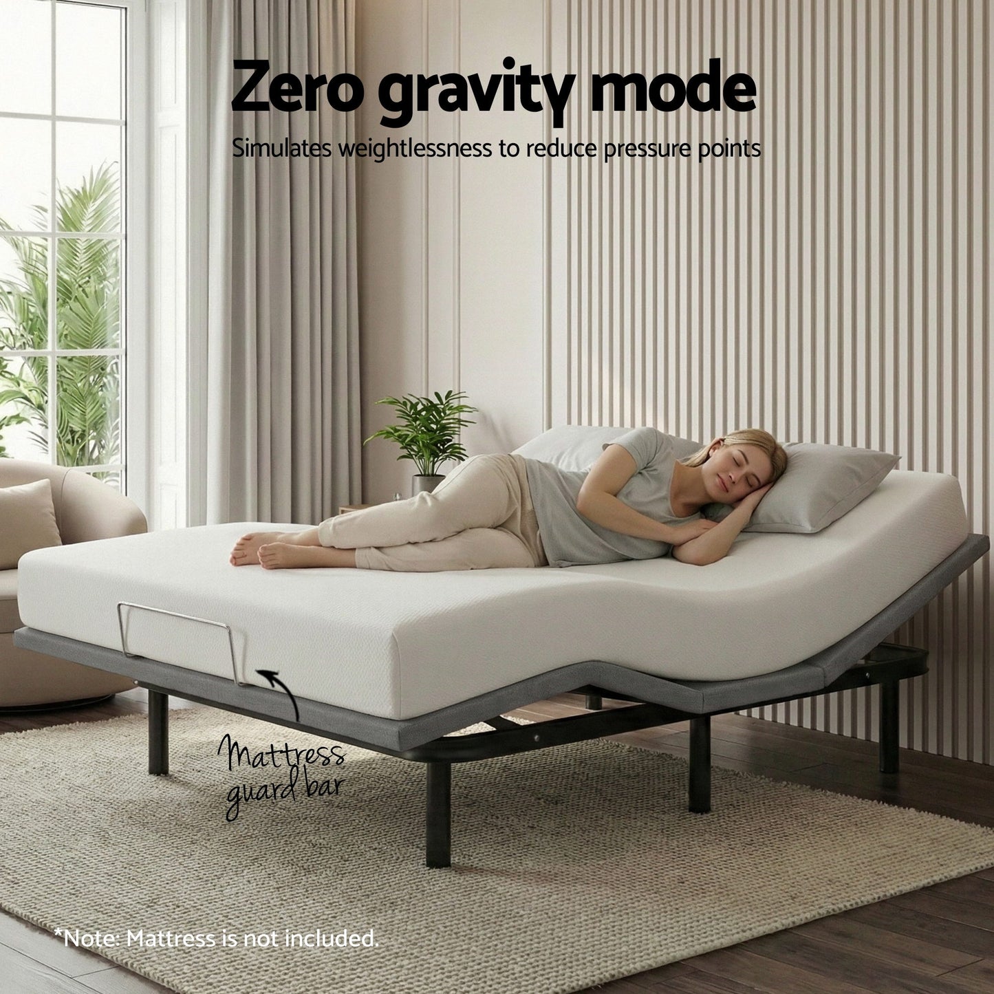 Artiss Adjustable Bed Frame King Size Electric Bed Base Wireless Remote Control Zero Gravity Power Bed Foundation - Image 6