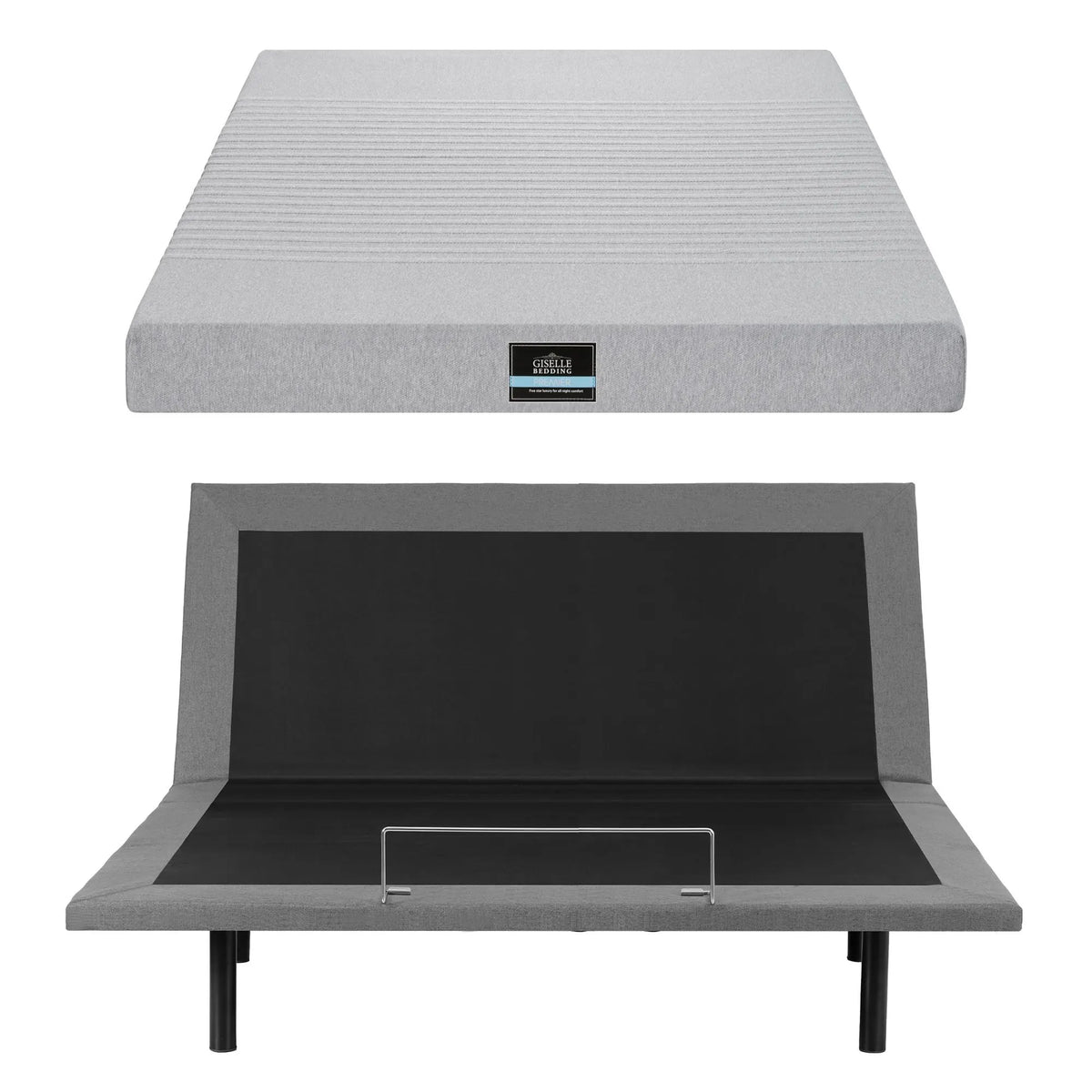 Artiss King Bed Frame and Giselle Bedding King Memory Foam Mattress Set, Electric Bed Base with Zero Gravity & 7 Zone Cooling Comfort for Back Pain Relief, Black & Grey, 15cm Thickness - Image 4