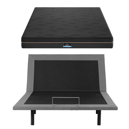 Artiss Double size bed frame with Giselle Bedding Double Mattress, adjustable bed Base Combo for Snoring Relief, Independent Head Foot Incline, Wireless Remote, Black,18cm Thickness - Image 4