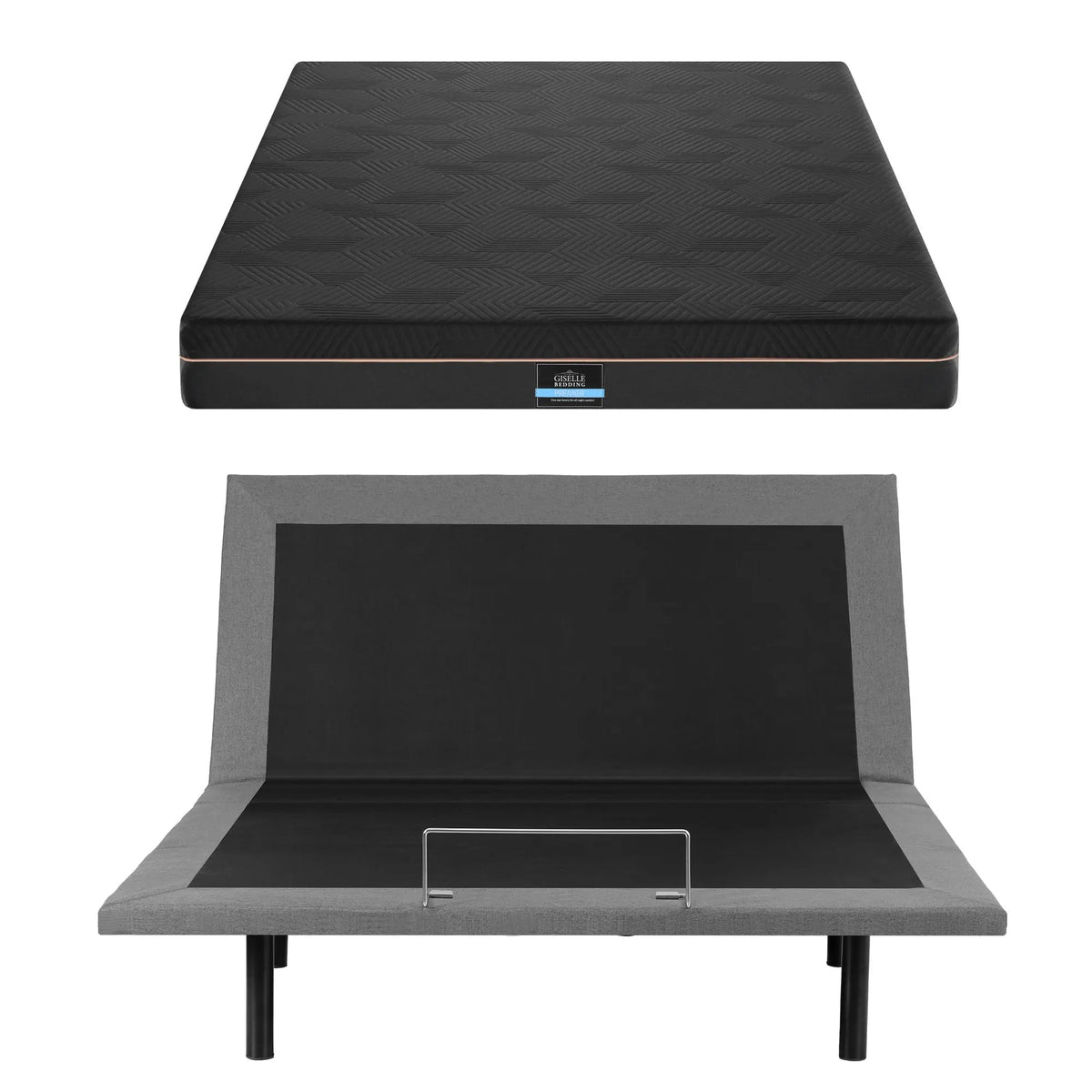 Artiss Queen size bed frame with Giselle Bedding Queen Mattress, adjustable bed Base Combo for Snoring Relief, Independent Head Foot Incline, Wireless Remote, Black,18cm Thickness - Image 4