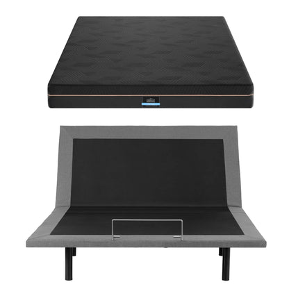 Artiss Queen size bed frame with Giselle Bedding Queen Mattress, adjustable bed Base Combo for Snoring Relief, Independent Head Foot Incline, Wireless Remote, Black,18cm Thickness - Image 4