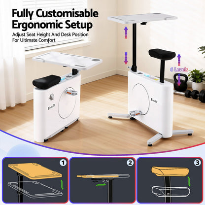 Everfit Exercise Bike Magnetic Desk Bike with Tabletop Fitness Home Workout Gym - Image 6