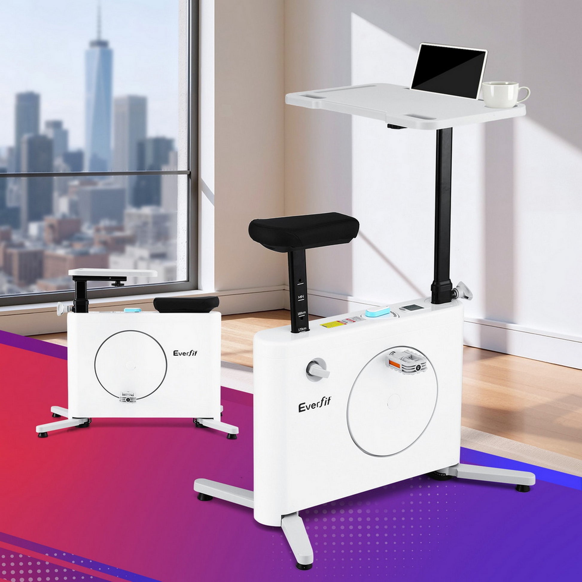 Everfit Exercise Bike Magnetic Desk Bike with Tabletop Fitness Home Workout Gym - Image 9