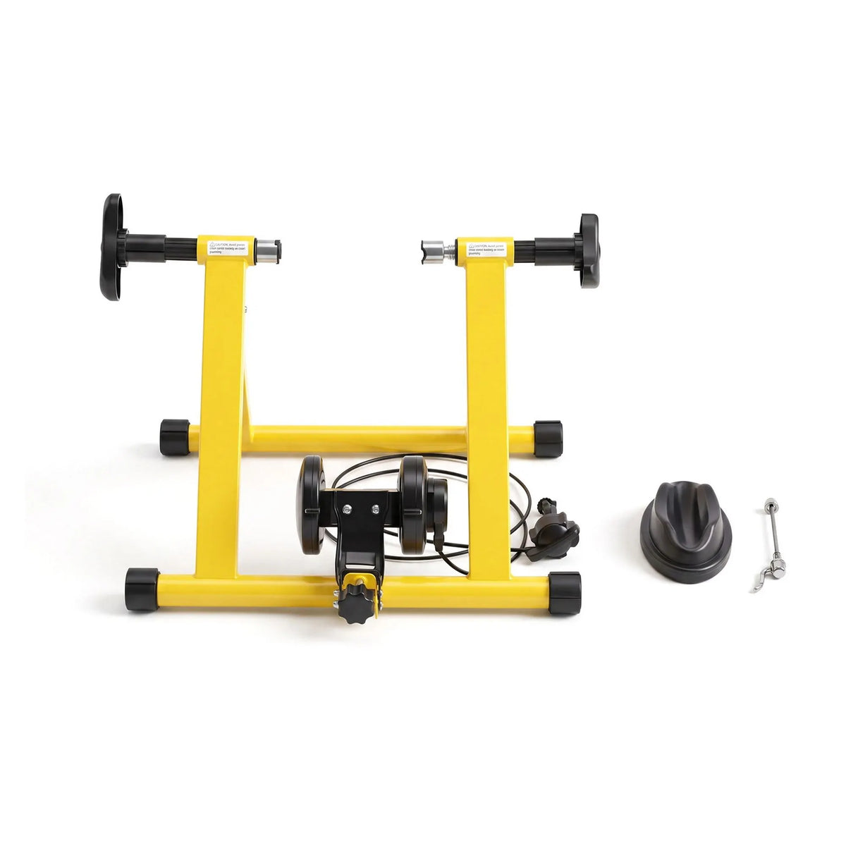 Everfit Bike Trainer Stand Indoor Riding Bicycle 6 Level Cycling Home Gym Yellow - Image 3