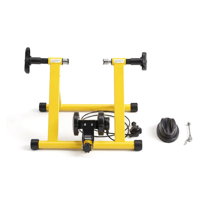 Everfit Bike Trainer Stand Indoor Riding Bicycle 6 Level Cycling Home Gym Yellow - Image 3