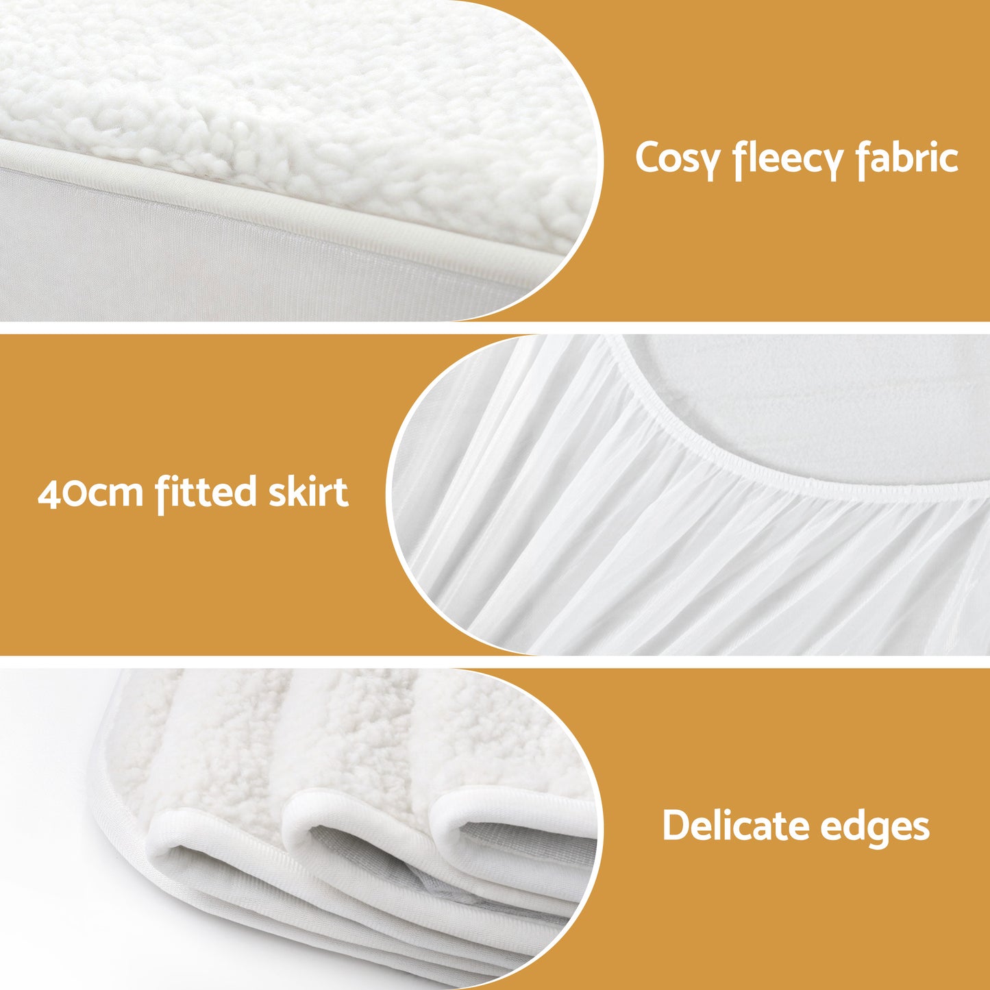 Giselle Electric Blanket LED Remote Sherpa Fleece Underlay Fully Fitted Machine Washable King Single - Image 8