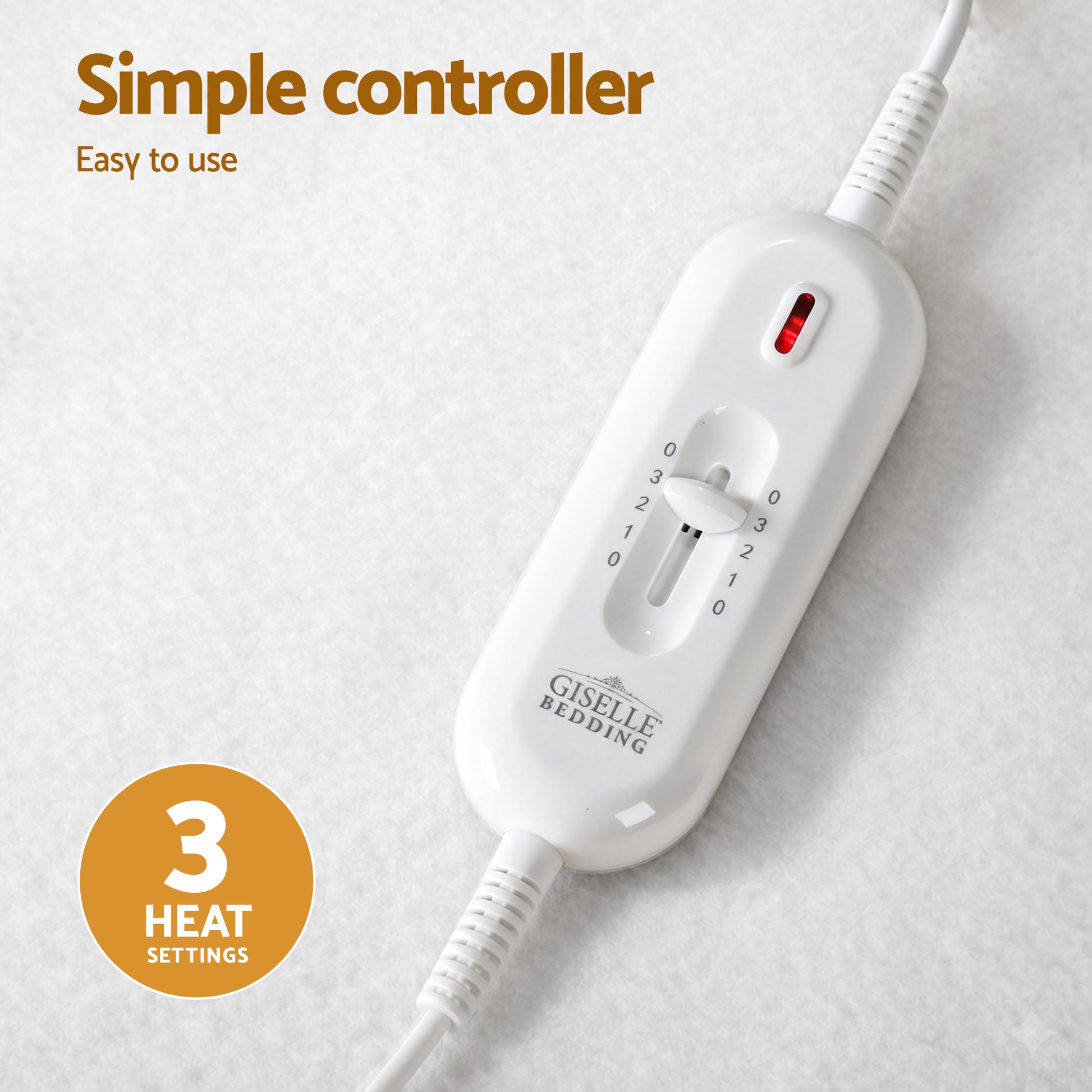 Giselle Electric Blanket King Single Heated Fully Fitted Washable Pad Winter Warm - Image 6