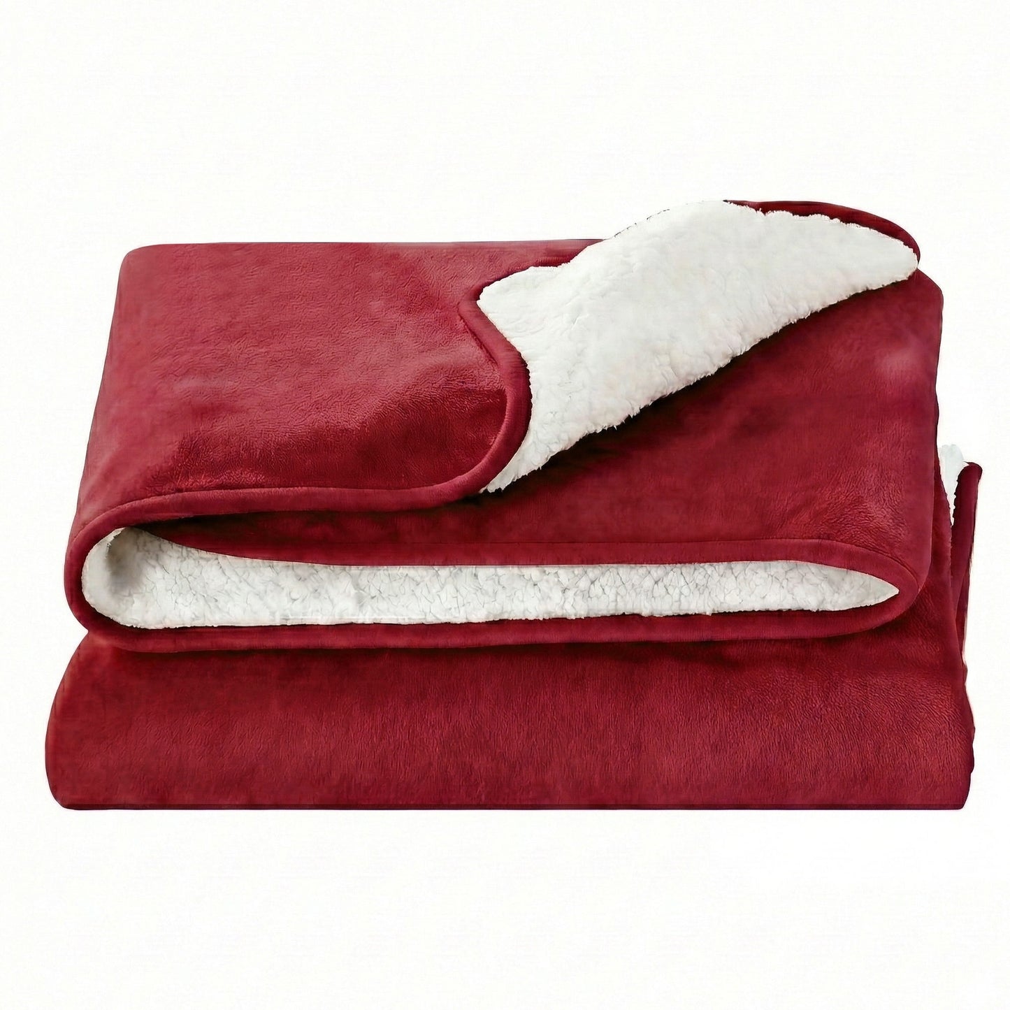 Giselle Electric Throw Rug Double Size 200x180cm Fleece Flannel Heated Blanket Burgundy - Image 4