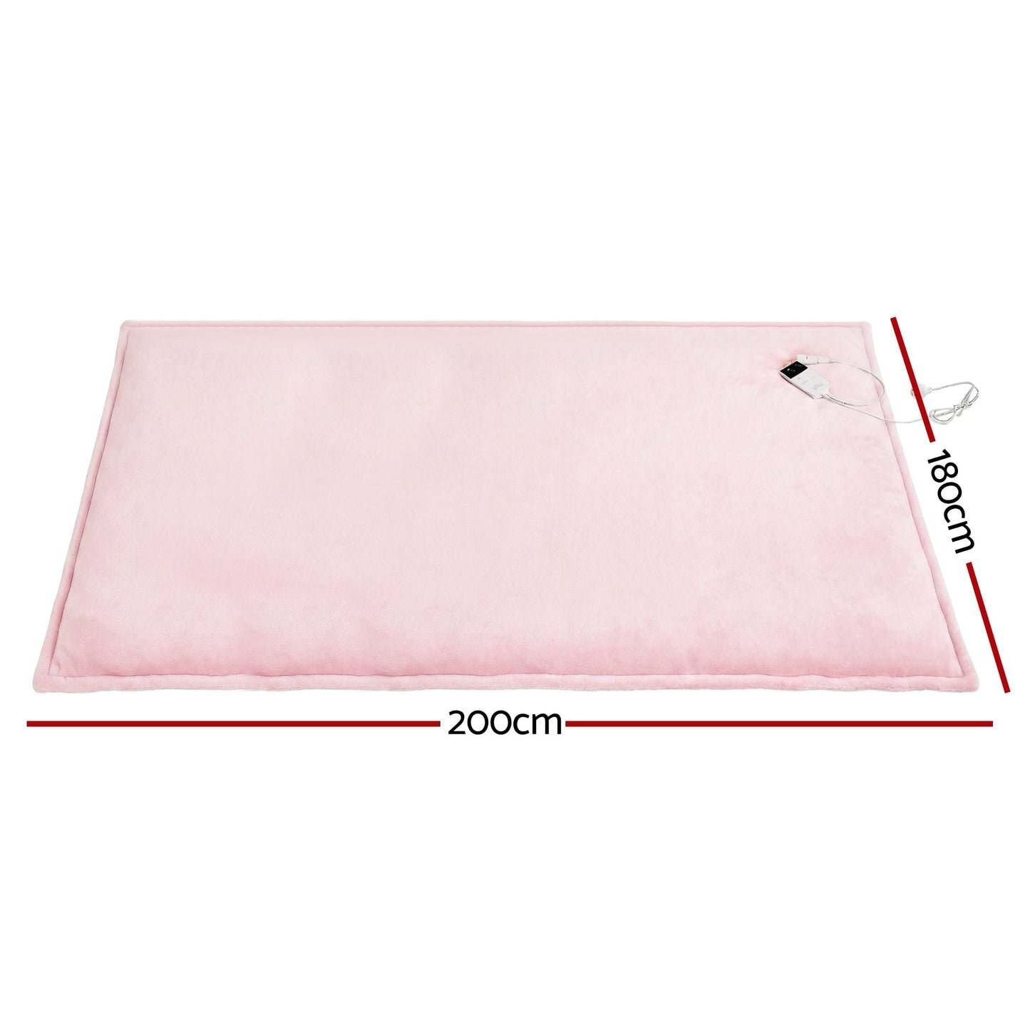 Giselle Electric Throw Rug Double Size 200x180cm Fleece Flannel Heated Blanket Pink - Image 3