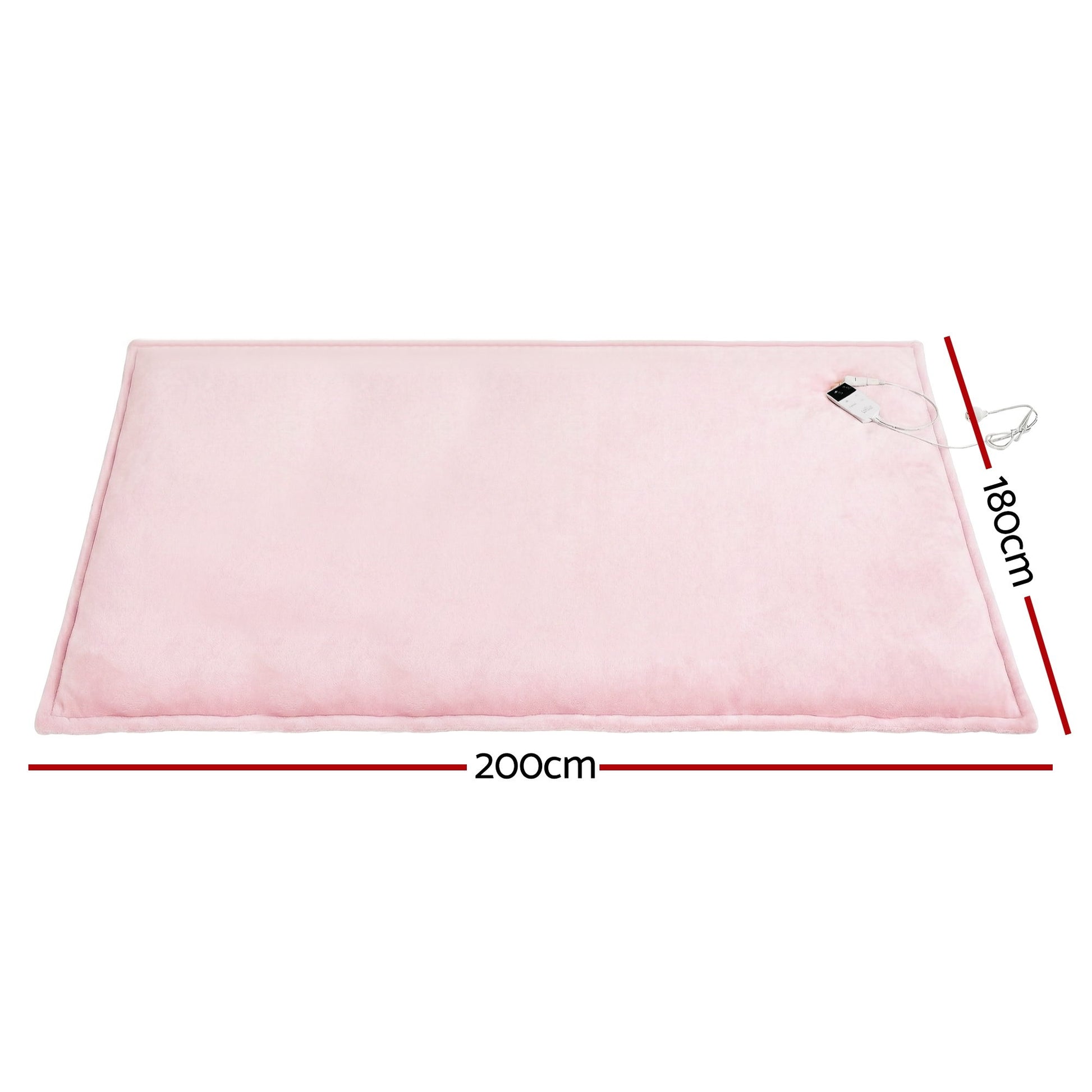 Giselle Electric Throw Rug Double Size 200x180cm Fleece Flannel Heated Blanket Pink - Image 3