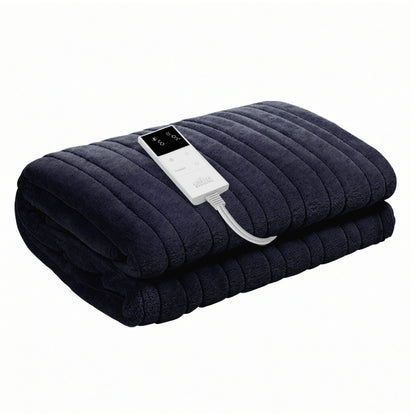 Giselle Electric Throw Rug Double Size 200x180cm Coral Fleece Heated Blanket Charcoal - Image 2