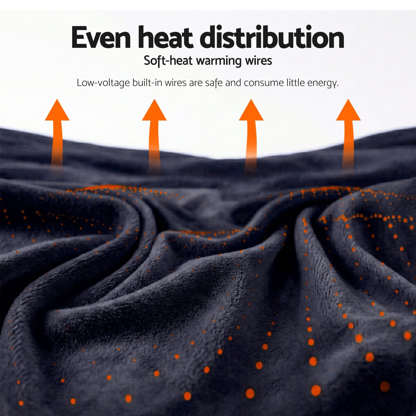 Giselle Electric Throw Rug Double Size 200x180cm Coral Fleece Heated Blanket Charcoal - Image 8