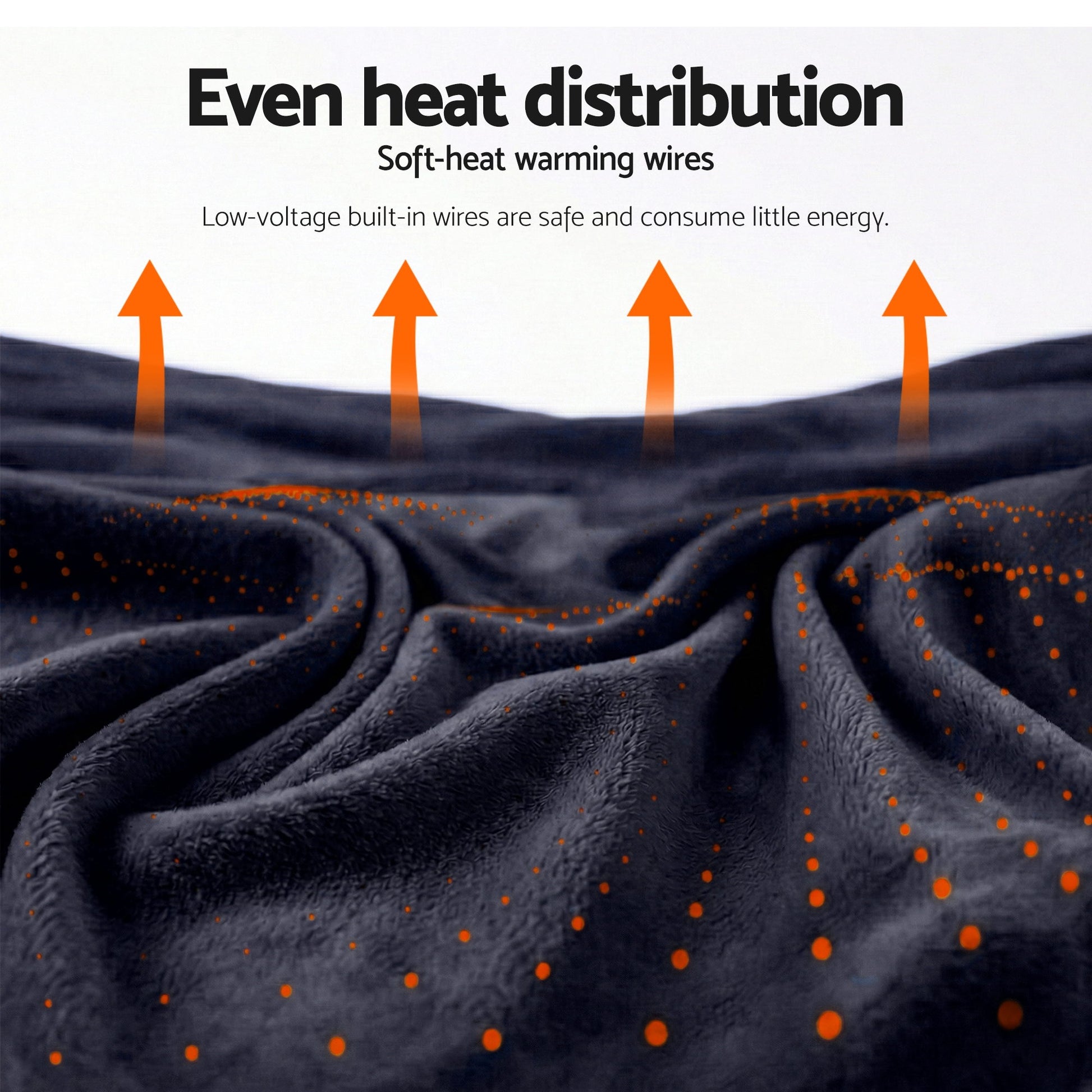 Giselle Electric Throw Rug Double Size 200x180cm Coral Fleece Heated Blanket Charcoal - Image 8