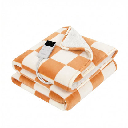 Giselle Electric Throw Rug Dual Side Fleece Flannel Heated Blanket Yellow - Image 2