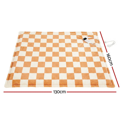 Giselle Electric Throw Rug Dual Side Fleece Flannel Heated Blanket Yellow - Image 3