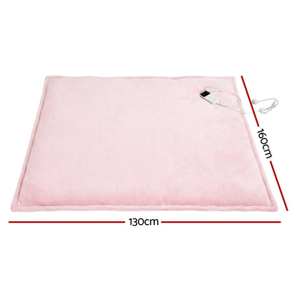 Giselle Electric Throw Rug Dual Side Fleece Flannel Heated Blanket Pink - Image 3
