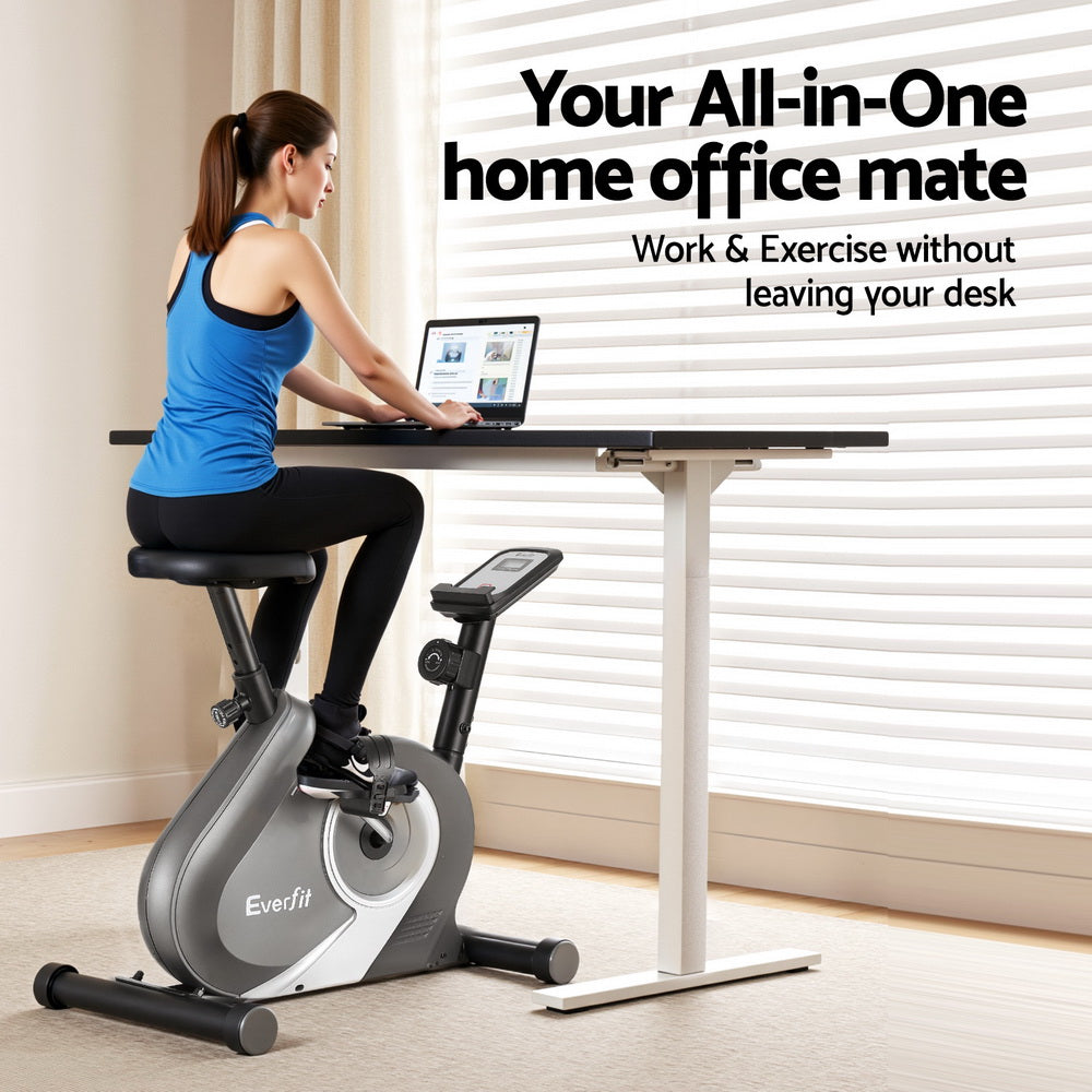Everfit Under Desk Exercise Bike Magnetic Resistance Cardio workouts 120kg Capacity - Image 4